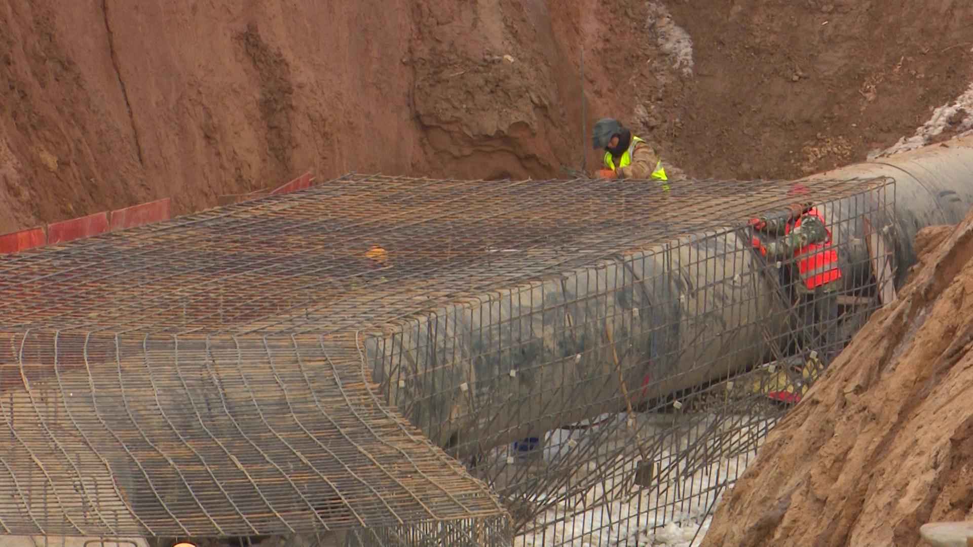 太原热浸塑钢管涂塑钢管 阳曲县中社河河道综合治理工程：全力以赴保工期 为太忻一体化经济区建设作贡献